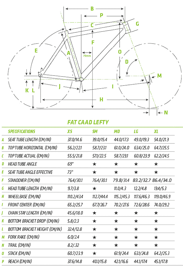 FAT CAAD Lefty Frame Geometry