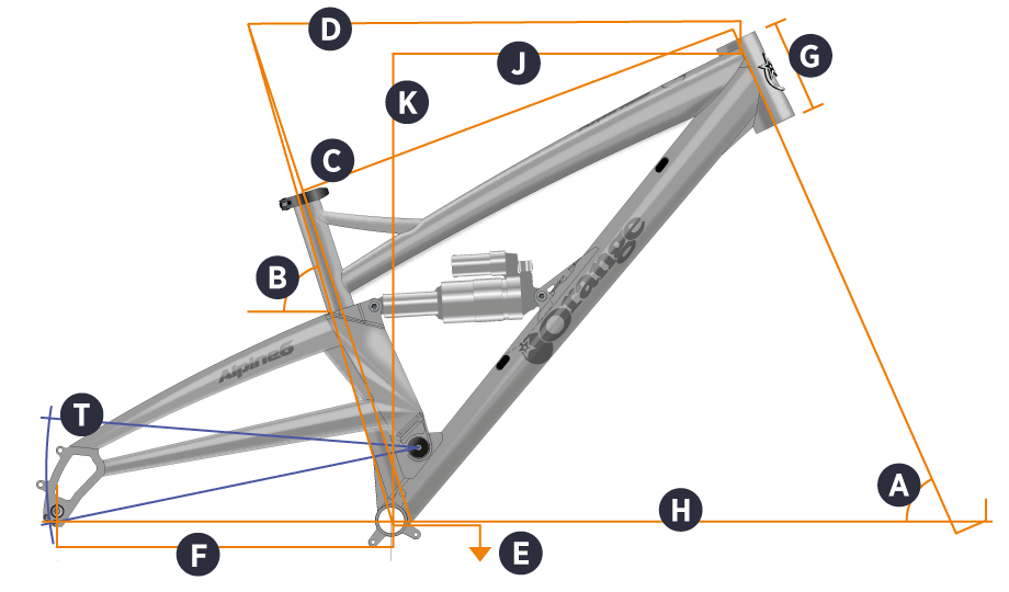 Orange 2017 Alpine 6 Frame Geometry