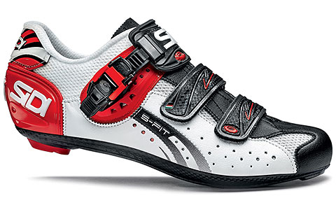 Sidi Genius 5-Fit Carbon Road Cycling Shoes (White/Black/Red)