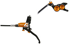 Hope Tech 4 V4 Brake - No Rotor (Black/Orange)
