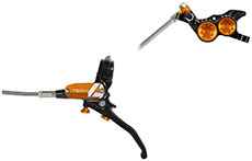 Hope Tech 4 V4 Brake Braided - No Rotor (Black/Orange)