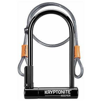Kryptonite Keeper 12 Standard U-Lock with 4 foot Kryptoflex cable