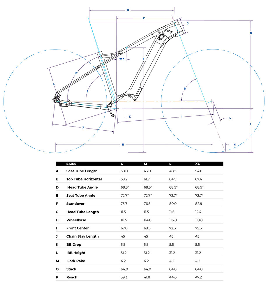 GT e-Pantera Frame Geometry