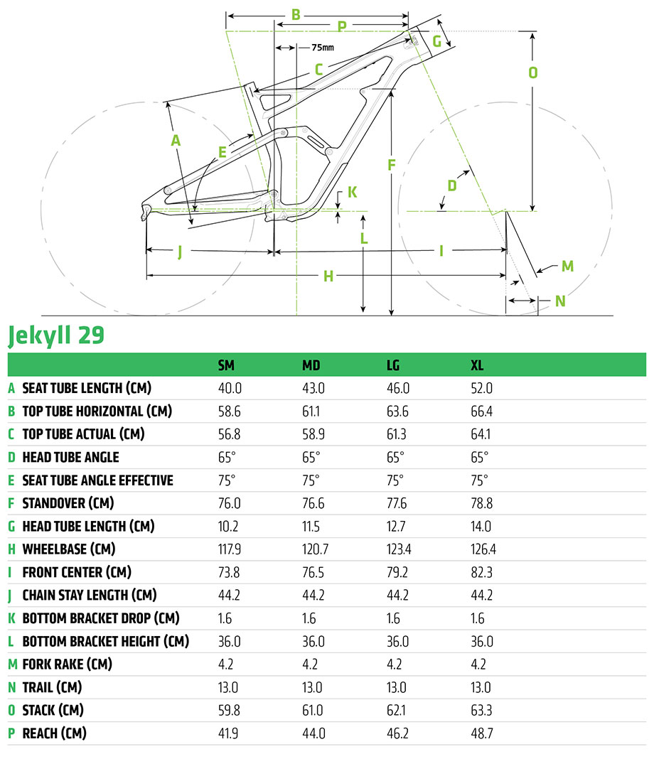 Cannondale Jekyll Size Chart