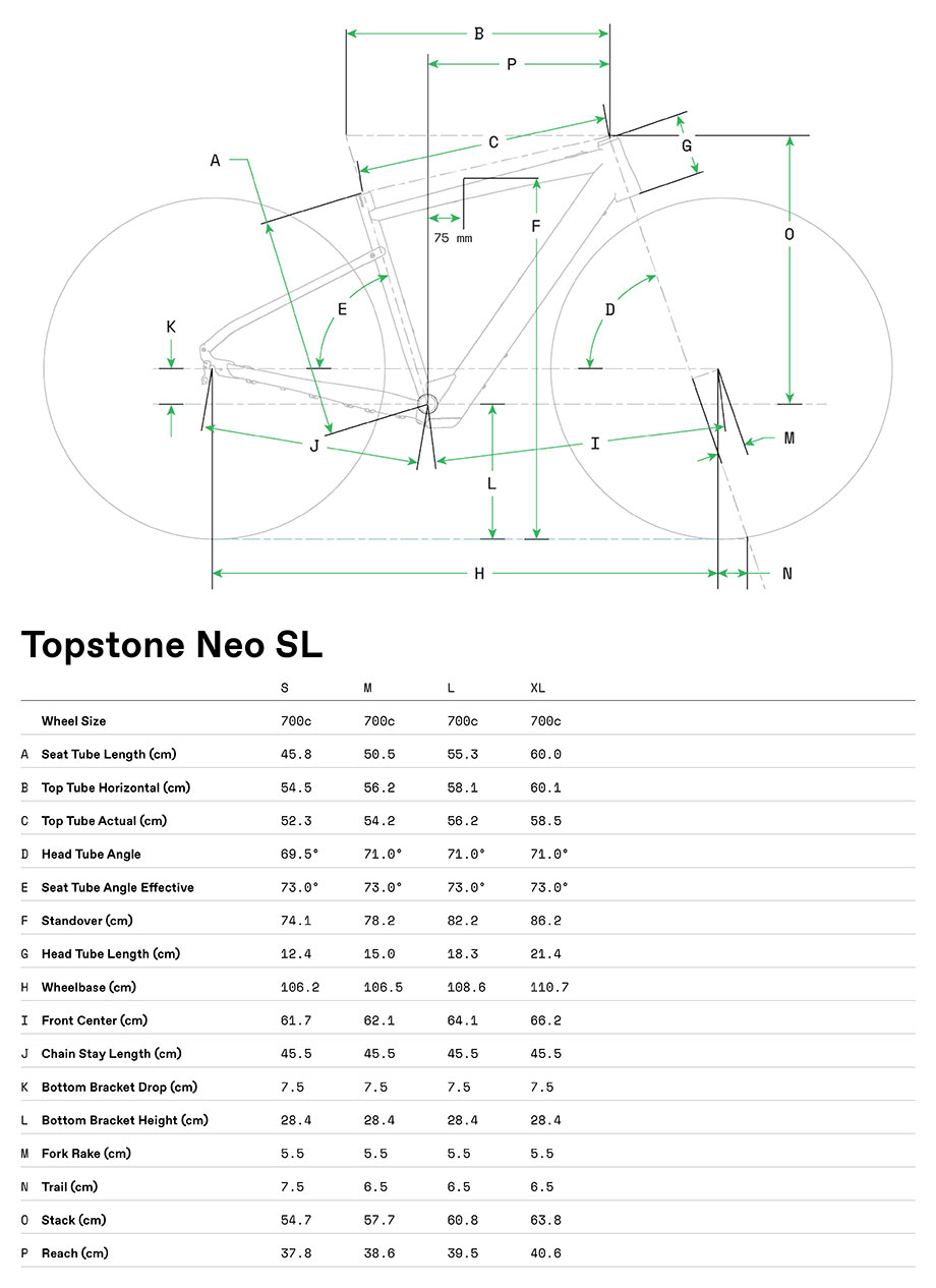 Cannondale Topstone NEO SL Frame Geometry