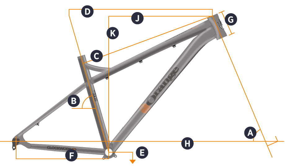 Orange 2019 Clockwork EVO 27.5 Frame Geometry