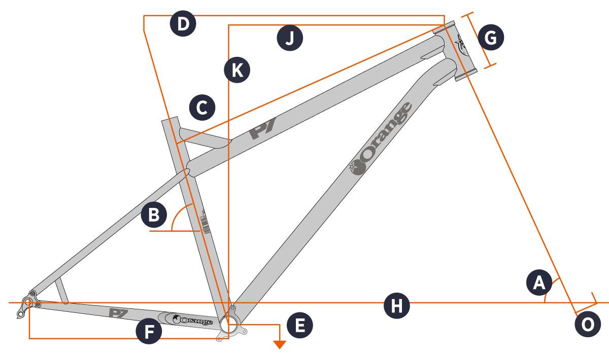 orange p7 29er frame