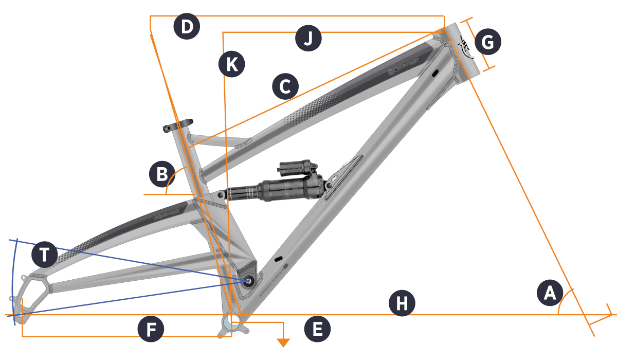 Orange 2021 Alpine 6 Frame Geometry