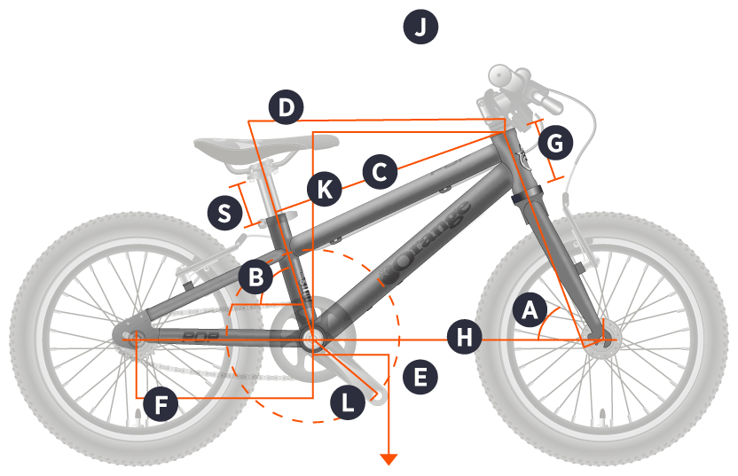 Orange 2021 POP 16 Frame Geometry