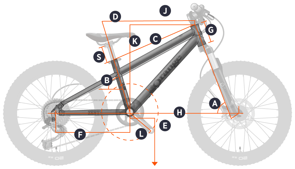 Orange 2022 Zest 20 Frame Geometry