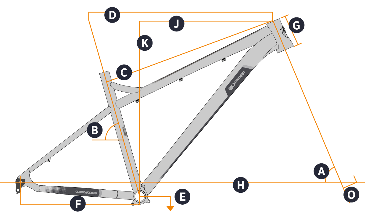 Orange 2023 Clockwork EVO 27.5 Frame Geometry