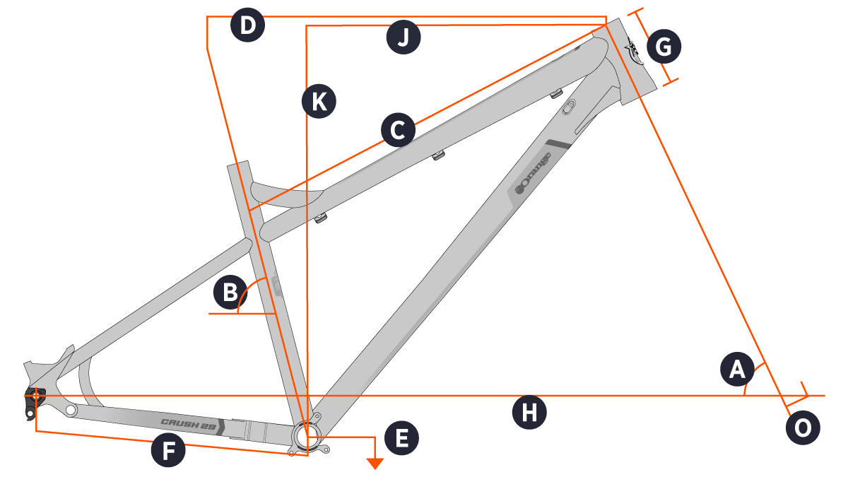 Orange 2023 Crush 29 Frame Geometry