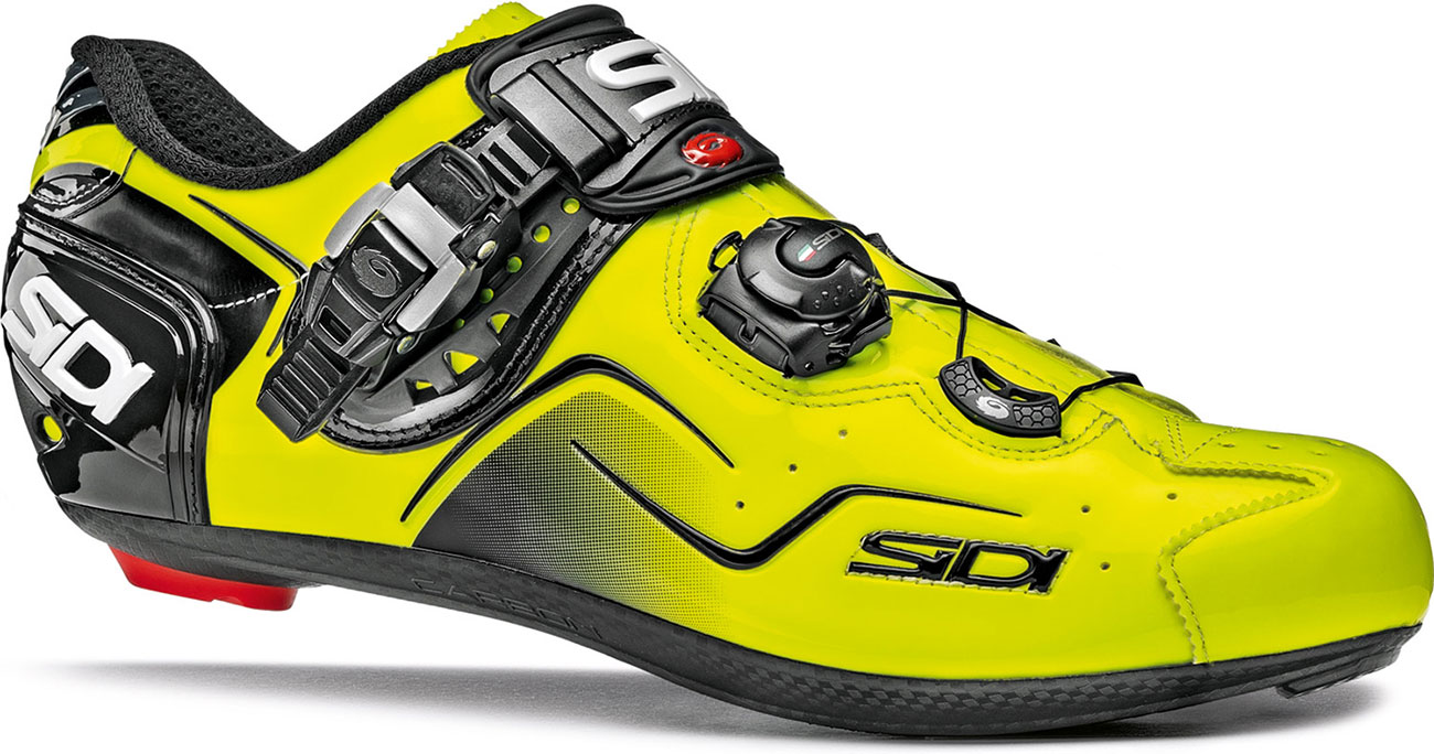 yellow sidi cycling shoes