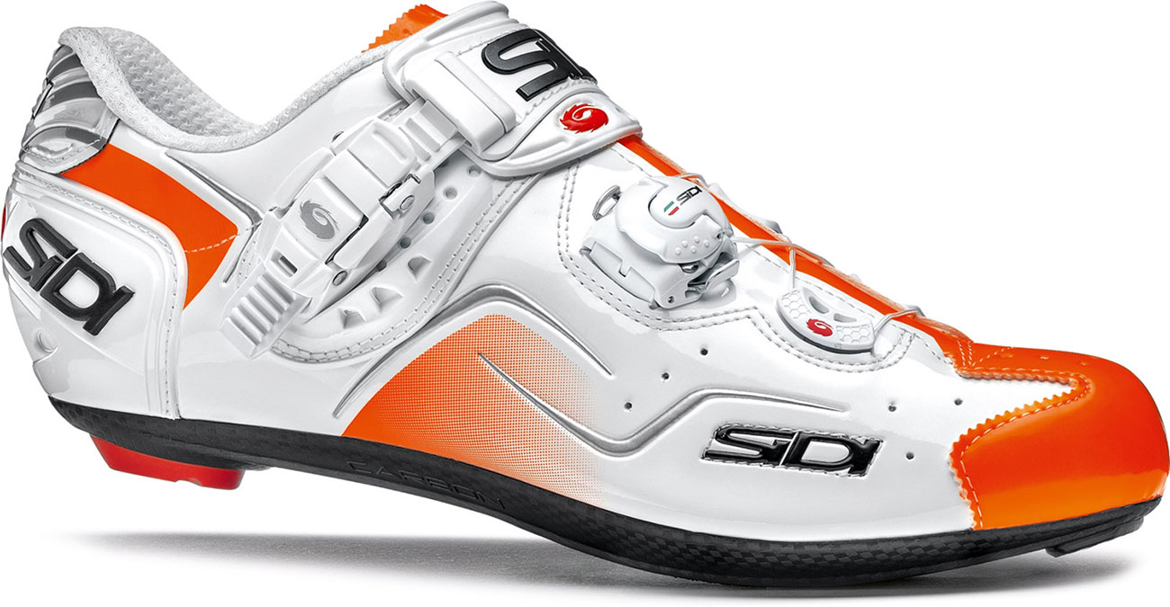 Sidi Kaos Road Cycling Shoes (White/Orange Fluo)