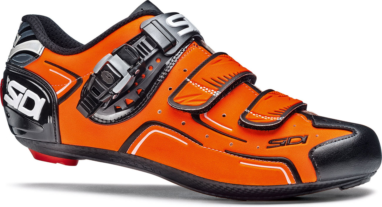 orange sidi cycling shoes